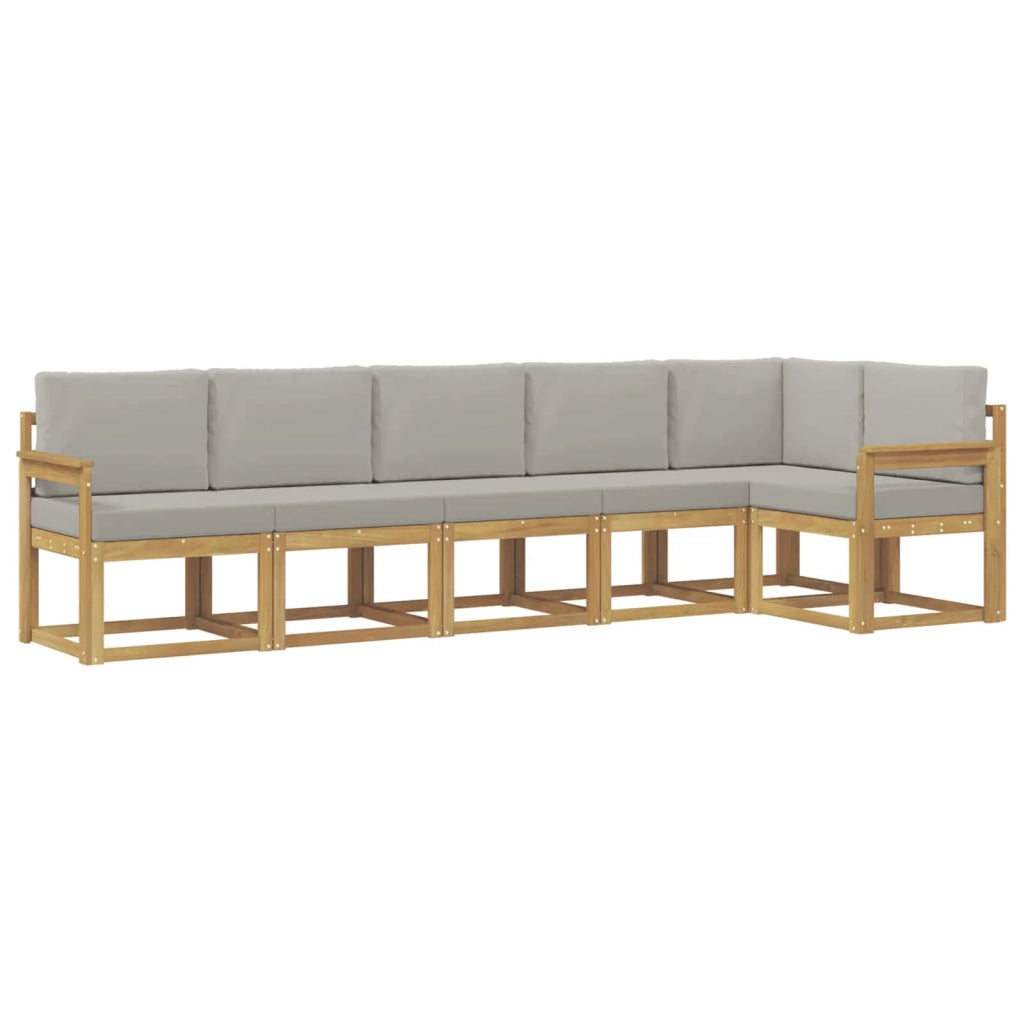 Set di divani da esterno 6 pz Bianco e Grigio Chiaro 3387690