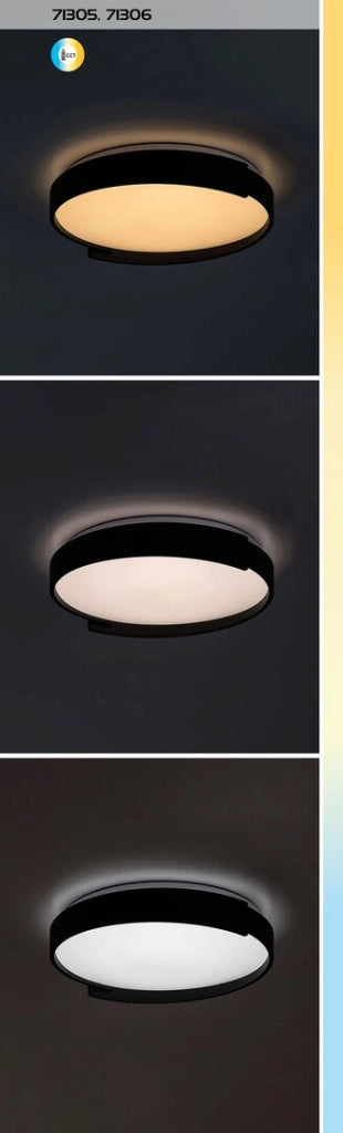 Plafoniera LED Rabalux Laleh nera Ø50 48W telecomando