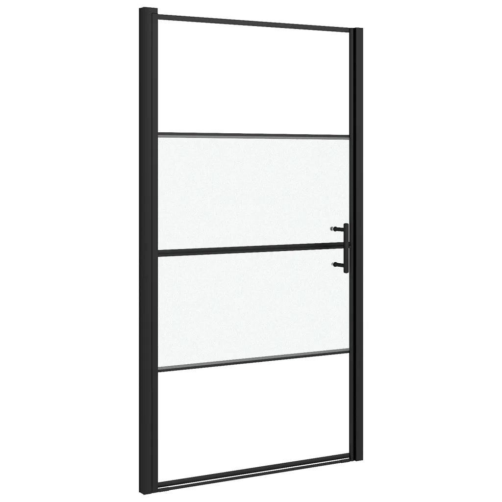 Parete Doccia 100x178 cm Vetro Temperato Semi Smerigliato Nero cod mxl 50730