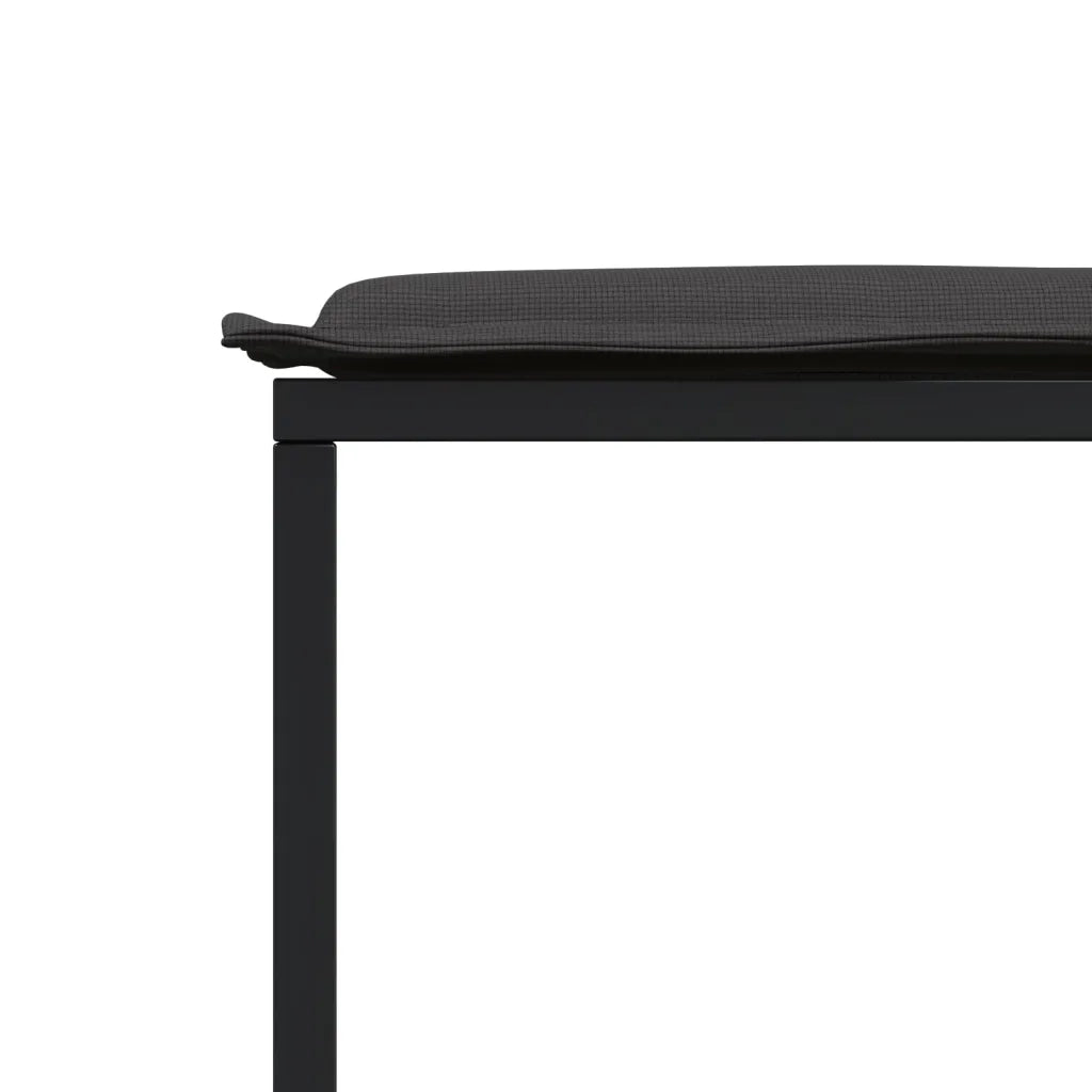 Set da Pranzo da Giardino 17 pz con Cuscini Nero in Textilene 3295087