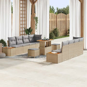 Set Divano da Giardino con cuscino 11 pcs Beige Poly Rattan 3364842