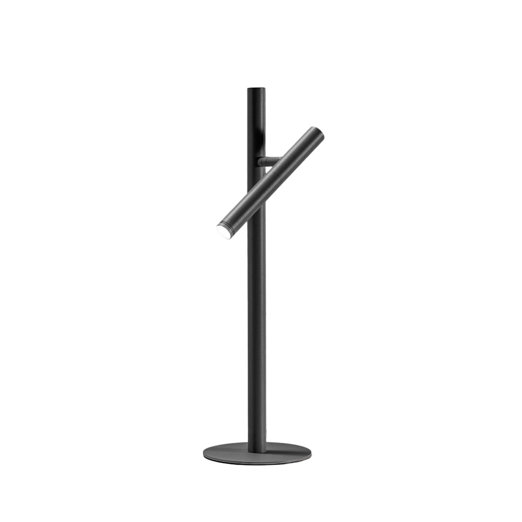 Lampada da Tavolo Gealuce GLS in Alluminio Nero Opaco - Lume LED 5,4W Orientabile con Dimmer Push, 3000K, Fascio 25°, IP20, Design Moderno Minimalista