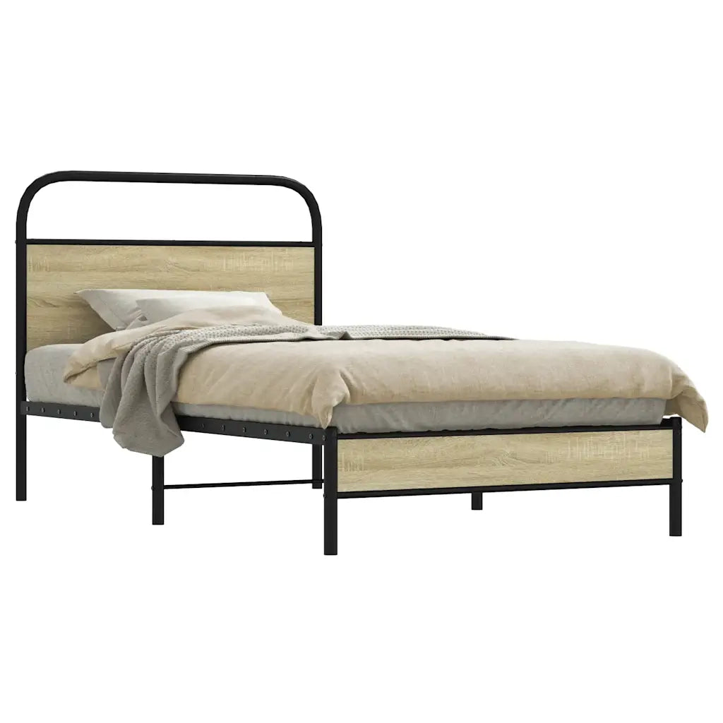 Giroletto senza Materasso-Struttura Letto Rovere Sonoma 90x200 cm in Truciolato 914038