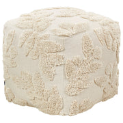 Pouf in cotone beige 45 x 45 x 45 cm con imbottitura in EPS Rivestimento spesso con motivo bohémien
