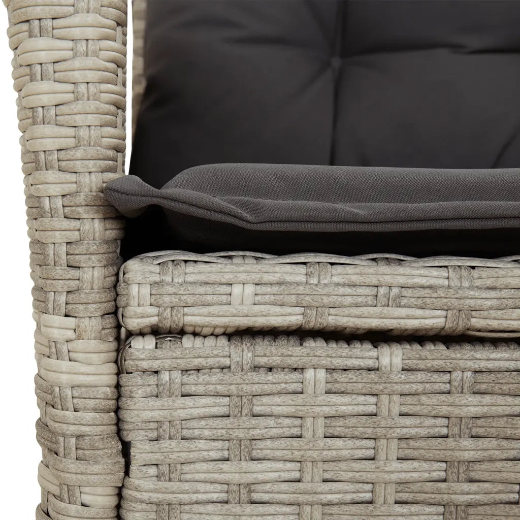 Set Pranzo da Giardino 9pz con Cuscini Grigio Chiaro Polyrattan 3213131
