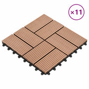 Piastrella per Decking 11 pz Marrone 30 x 30 cm WPC CFW1105717