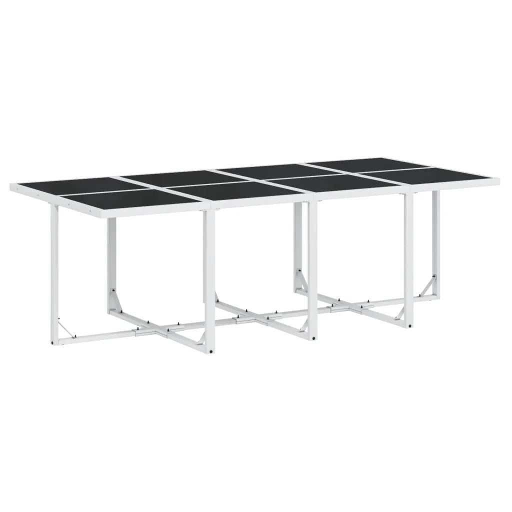 Set da Pranzo da Giardino 13 pz con Cuscini Bianco in Textilene 3295100