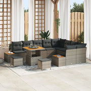 Set Divano da Giardino con cuscino 12 pcs Grigio Poly Rattan 3364903