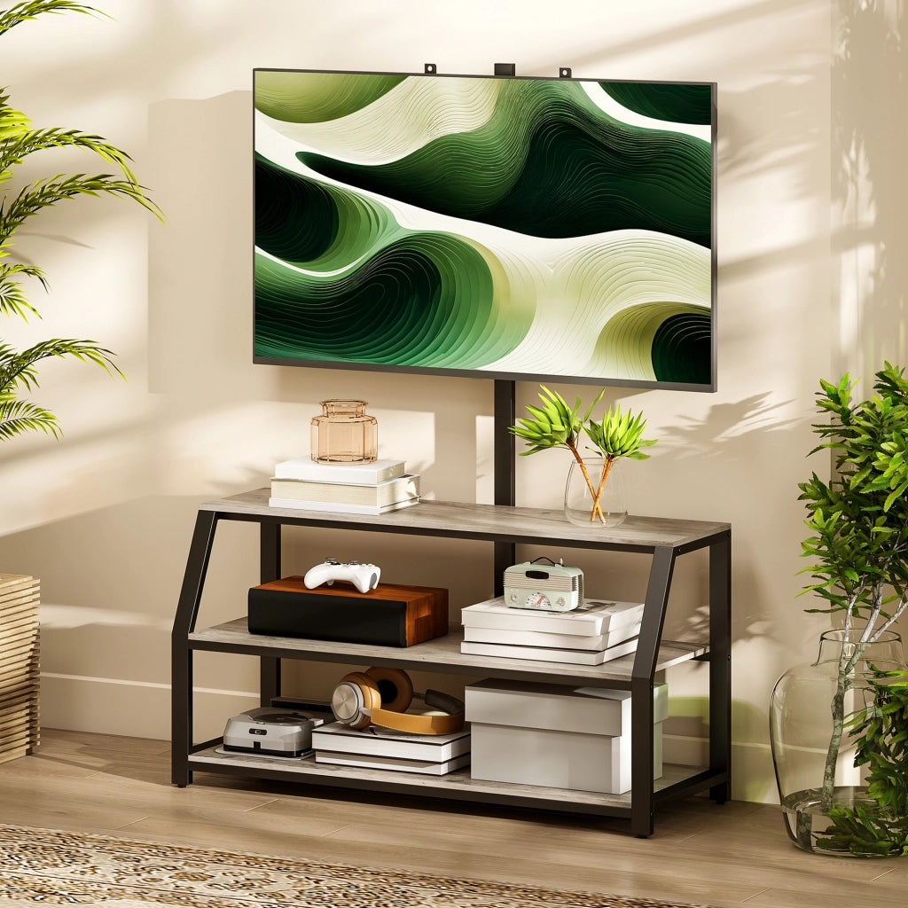 Mobile TV per TV fino a 72 pollici con 2 ripiani aperti ¨C zephmum ¨C 110x43x150 cm grigio