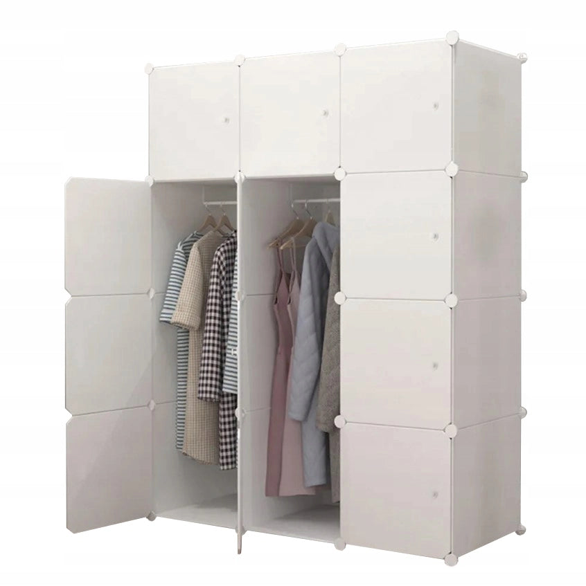 Armadio Bianco 111x47x147 cm Spazioso e Capiente