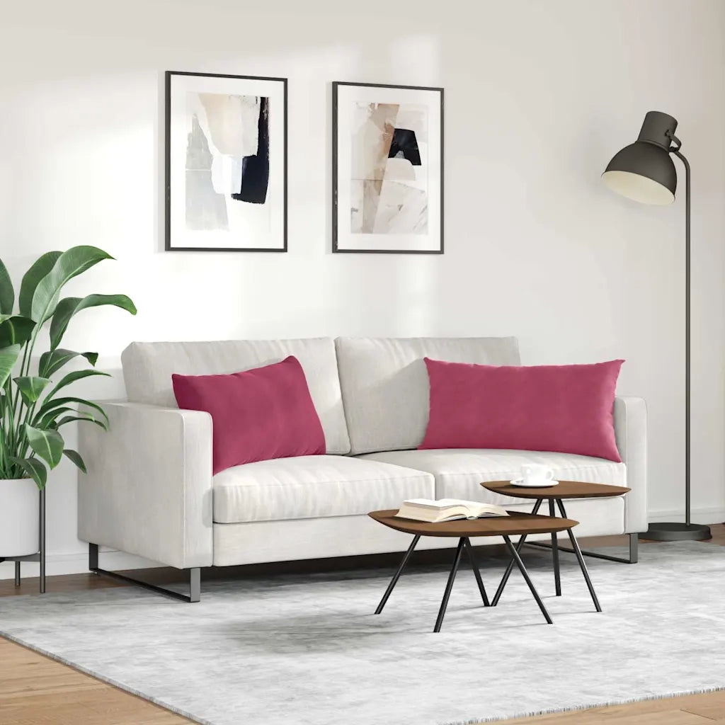Cuscini da Divano 2 pcs Rosso Vino 80 x 40 cm Tessuto in Cords 42013718