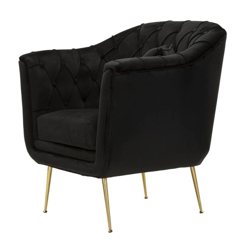 Poltrona Budapest Nera Con Cuscino cm 88x83x91