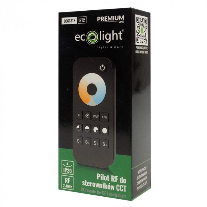 Telecomando RF CCT touch per strisce LED nero Ecolight