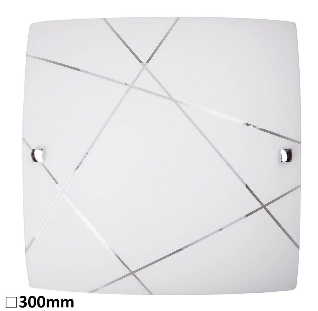 Plafoniera quadrata vetro bianco 30cm E27 Phaedra 3698