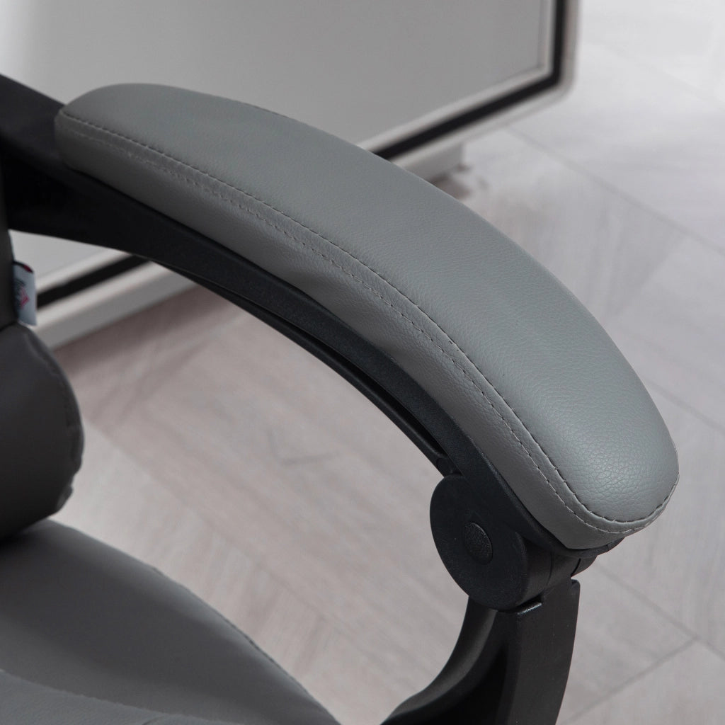 Sedia da ufficio ergonomica reclinabile con poggiapiedi ¨C Xylo ¨C Finta pelle grigio