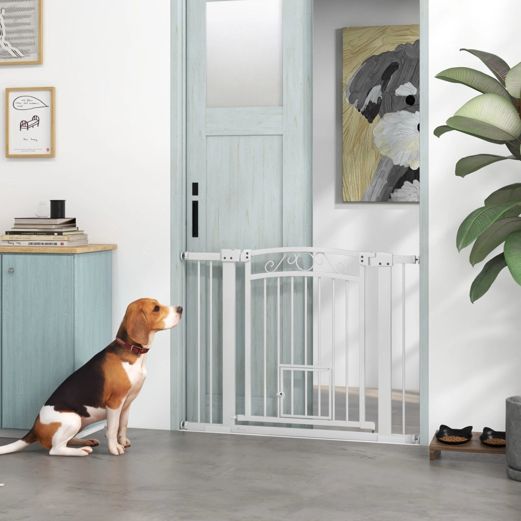 Porta per Cani e Gatti Regolabile ¨C Minimal ¨C Bianco 76-104x77cm