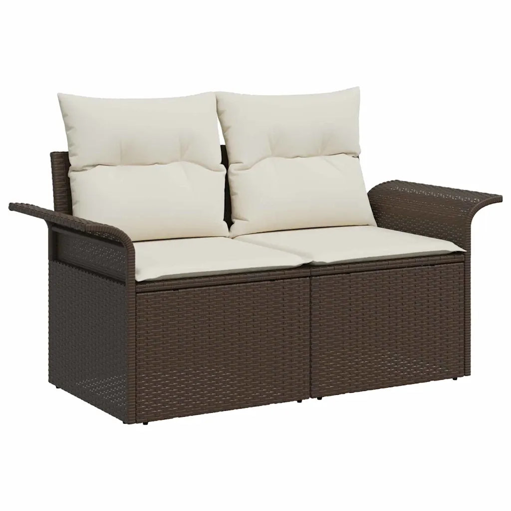 Set Divano da Giardino con cuscino 8 pcs Marrone polyrattan 3345408