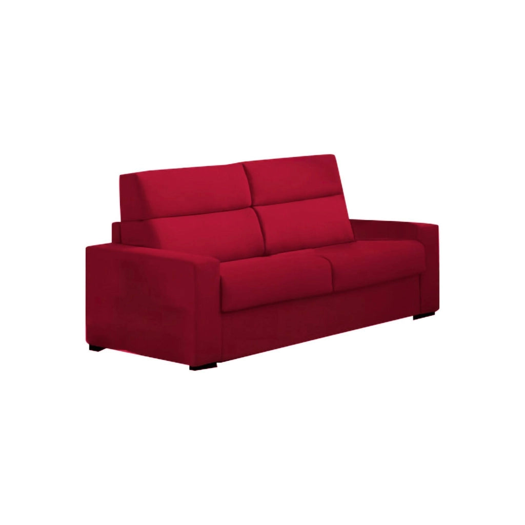 Marcon, Divano Letto 3 Posti Sfoderabile Made in Italy, 220x95 cm Rosso