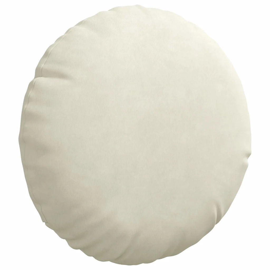 Cuscini per Seduta 2 pcs Crema Ø30 x 13 cm Velluto 42014109