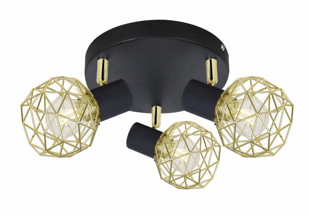 Plafoniera Candellux Acrobat 98-66466 nero/oro 42cm
