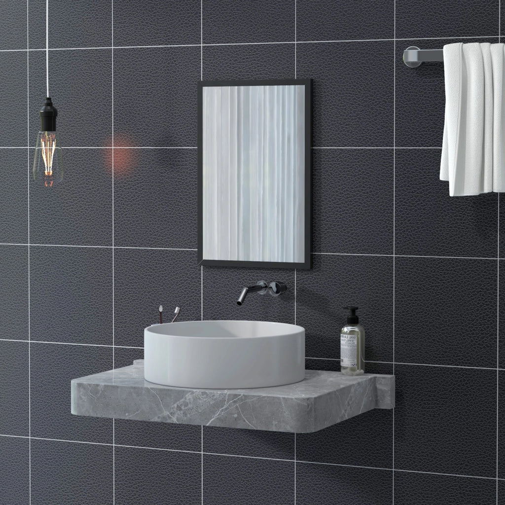 Specchio da Parete 50x70 cm ¨C Minimal ¨C Legno Nero