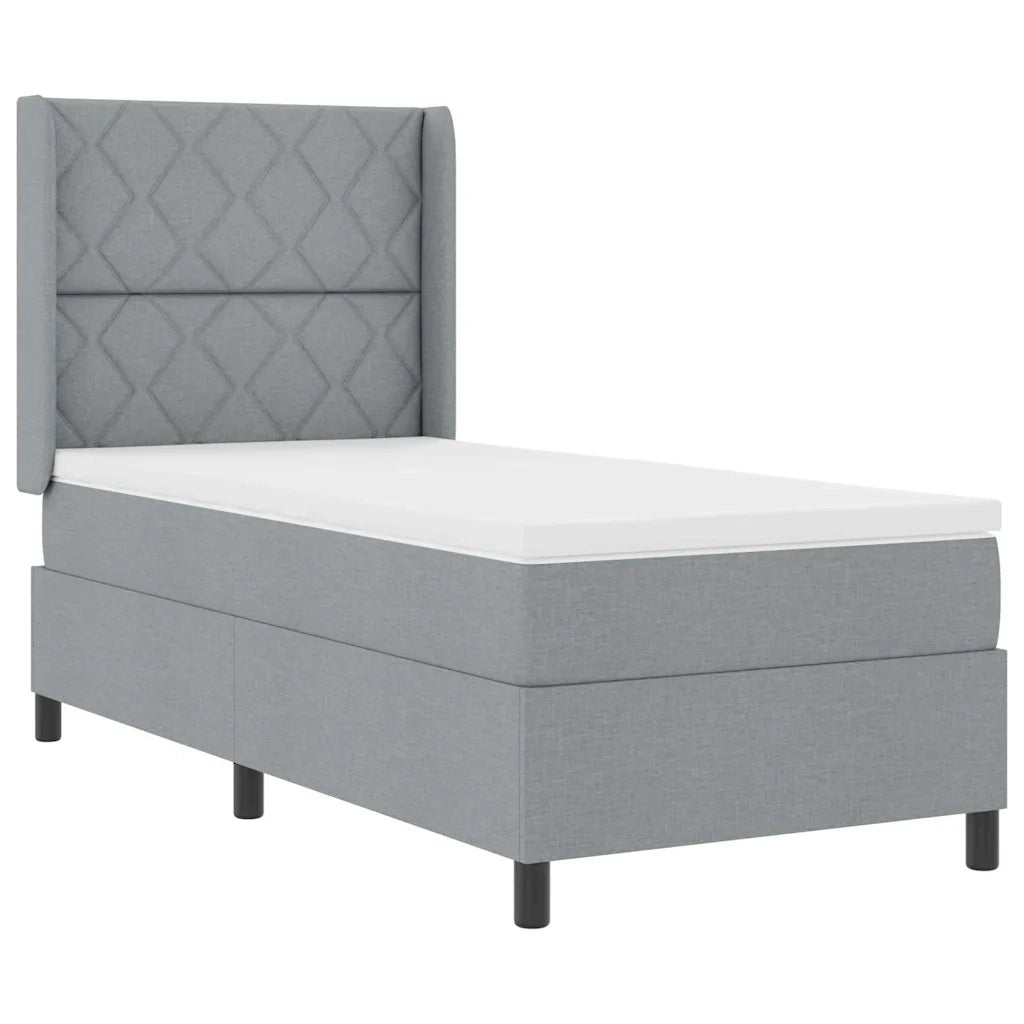 Letto a molle con materasso Grigio chiaro 90 x 200 cm Tessuto 3341686