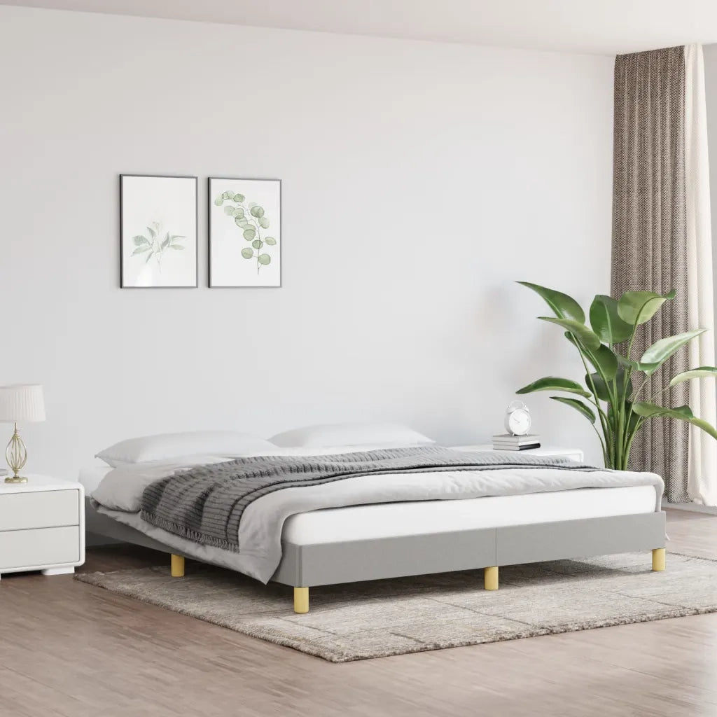 Letto matrimoniale | Letto per adulti | Giroletto senza Materasso Grigio Chiaro 180x200 cm Tessuto