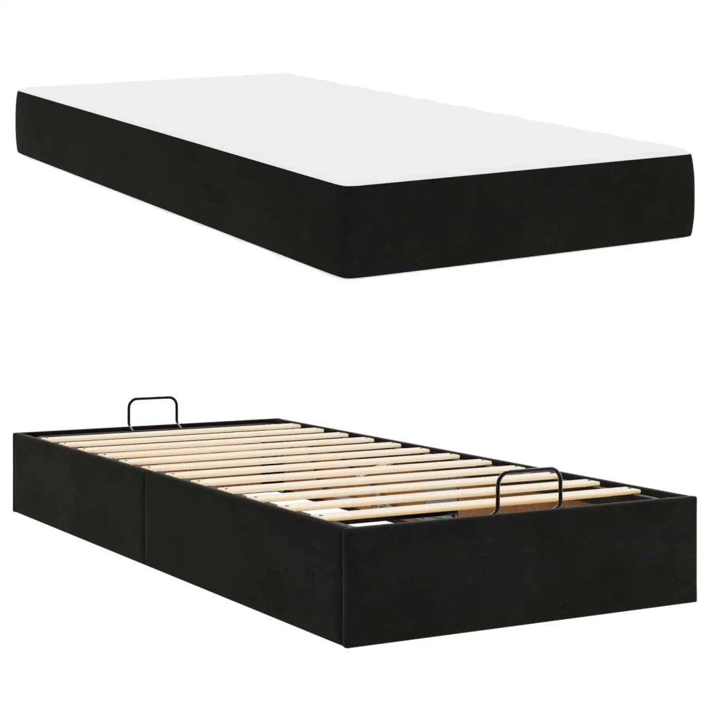 Struttura letto con materasso 2 pcs-Giroletto Nero Velluto 603025