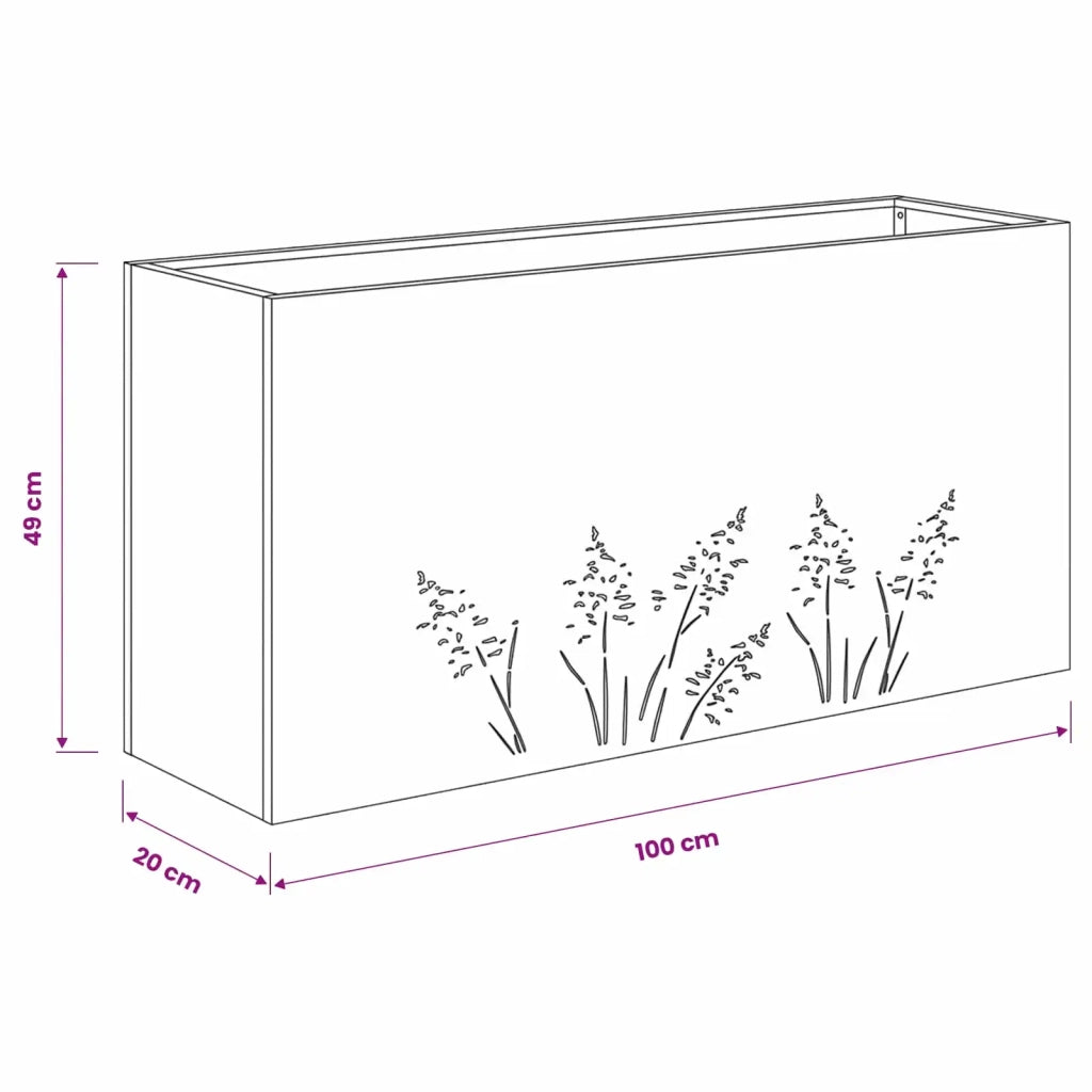 Vaso da giardino Verde Oliva 100 x 20 x 49 cm 8005854