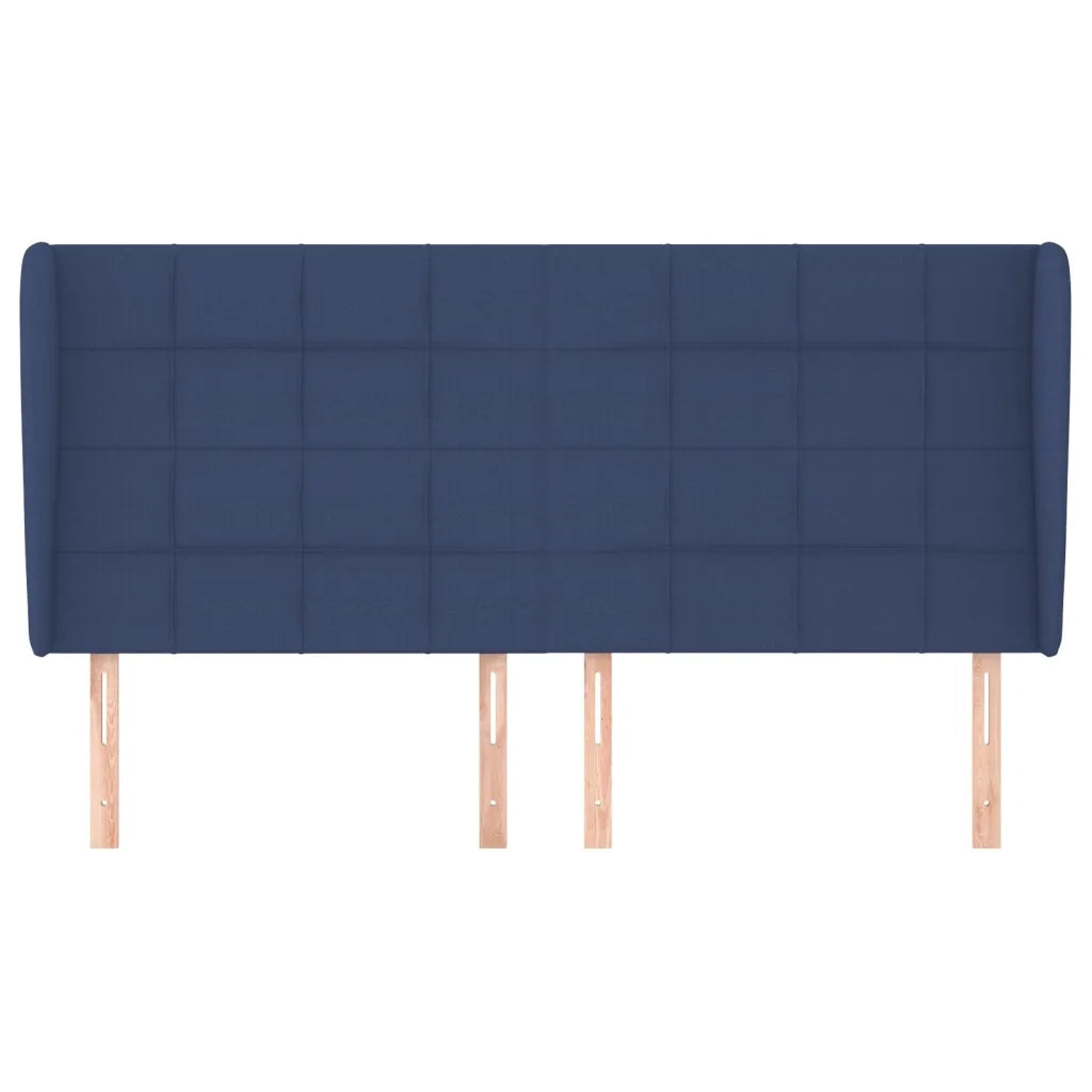 Testiera ad Orecchio Blu 163x23x118/128 cm in Tessuto