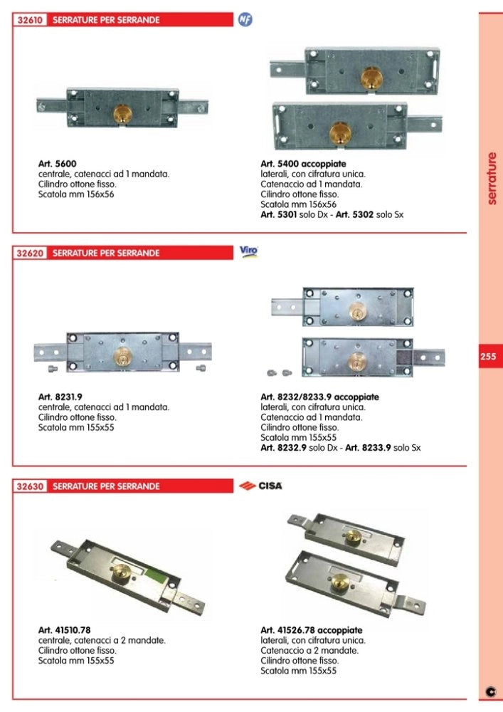 1coppia viro art. 8232/8233 serratura serranda a coppia cod:ferx.26121