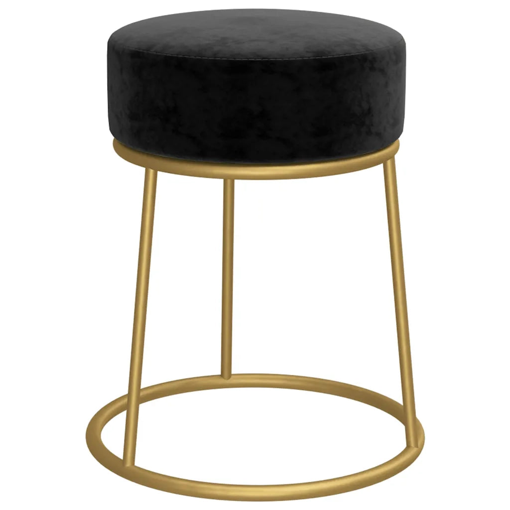 Sgabello Rotondo Nero in Velluto cod mxl 58432