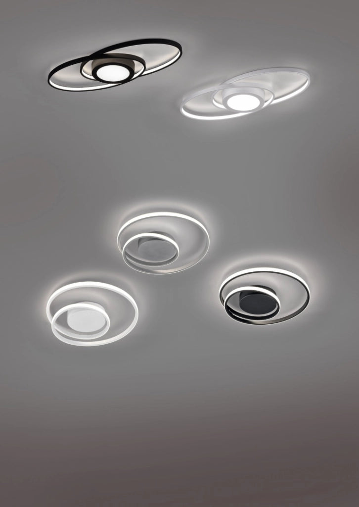 Plafoniera LED spirale, metallo, bianco, D 39 cm, Zibal
