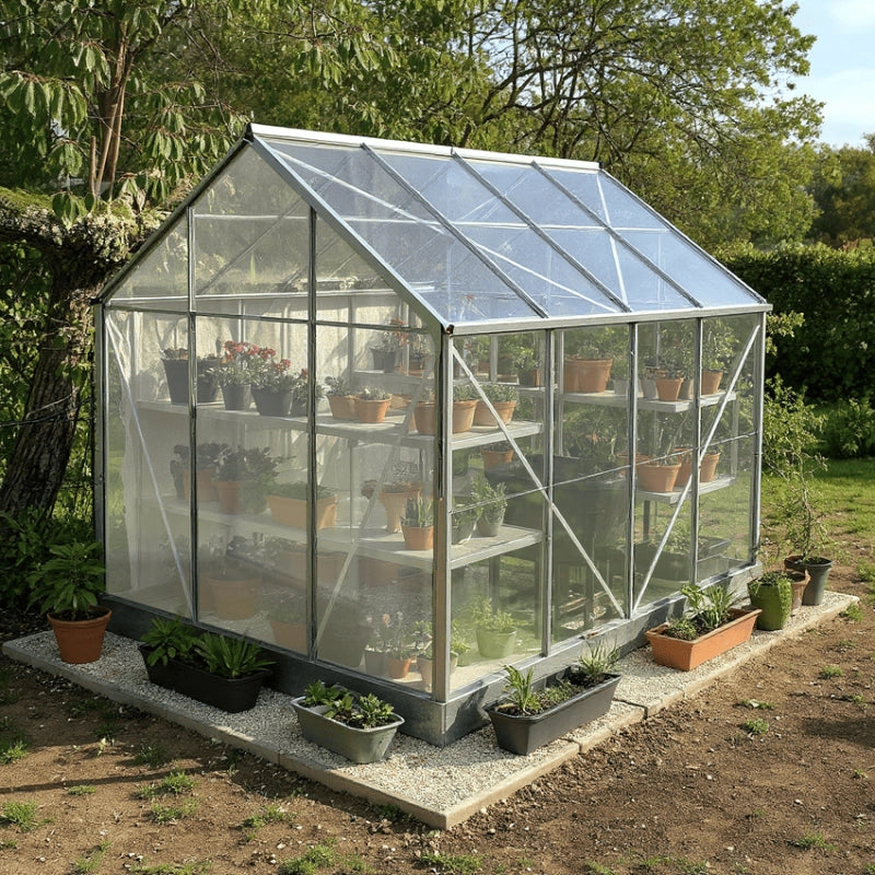 Serre polycarbonate 86 + Base - 4,75 mÂ² + Ouverture automatique
