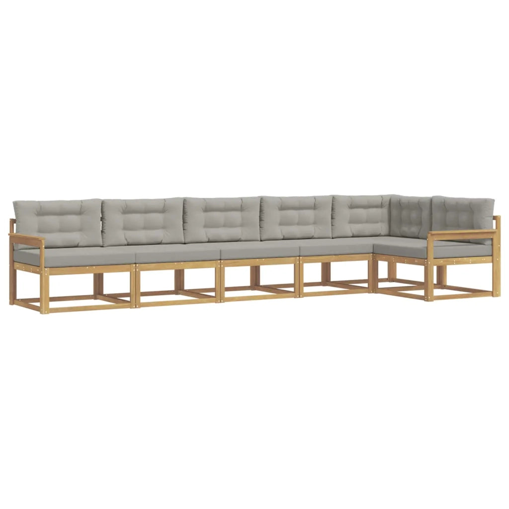 Set di divani da esterno 4 pz Bianco e Grigio Chiaro Poliestere 3386505