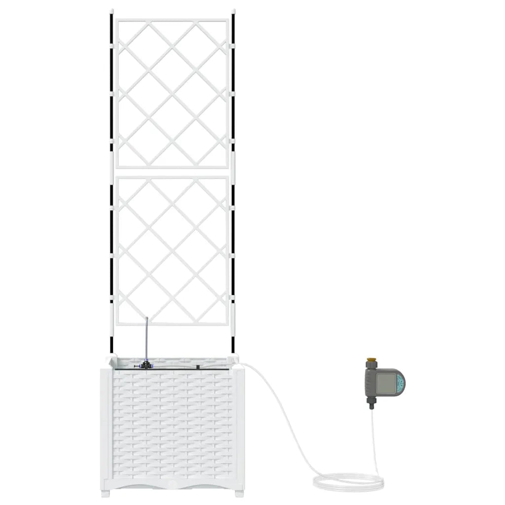 Fioriere | Cassetta per fiori | Vaso da giardino Bianco 40 x 40 x 142 cm Plastica