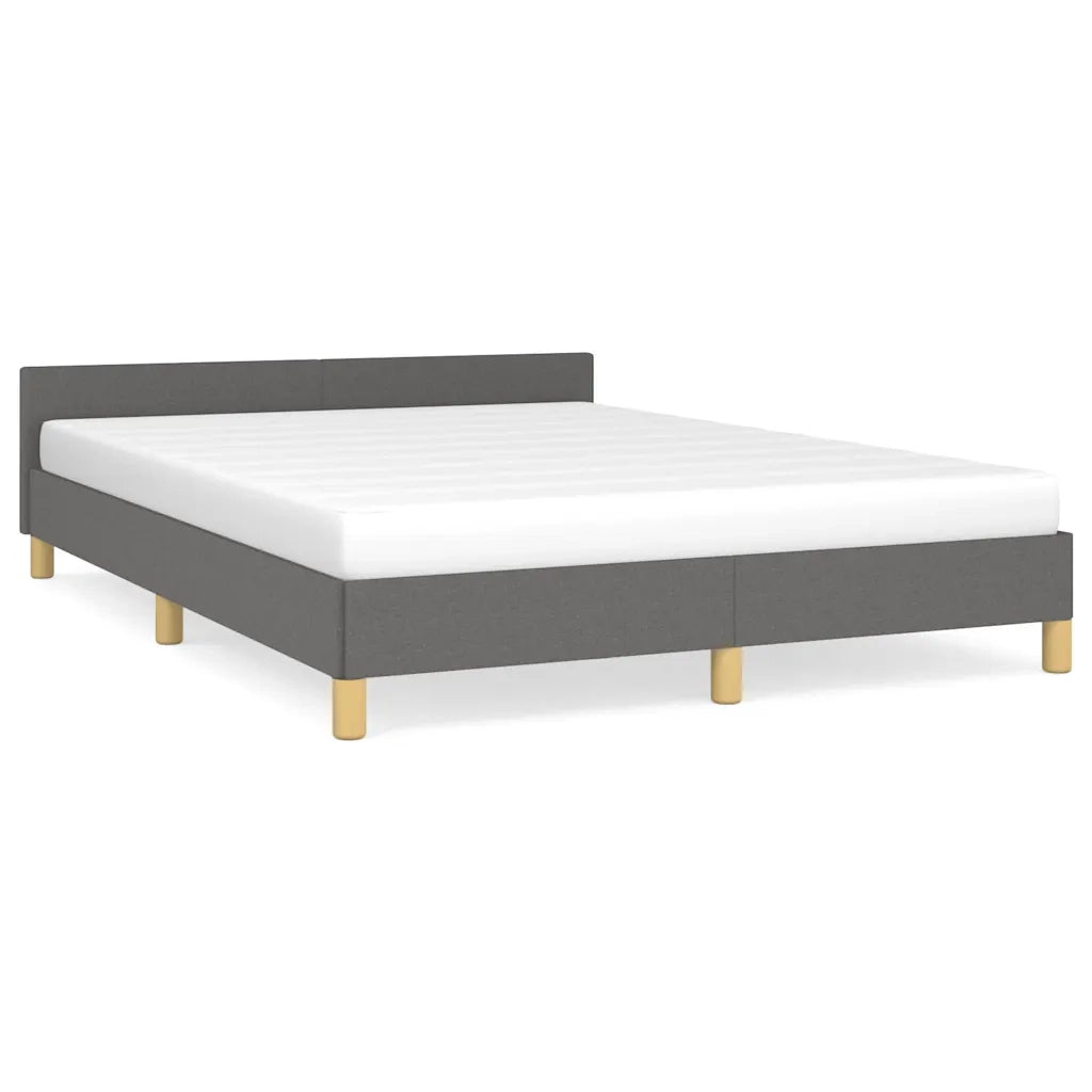 Letto matrimoniale | Letto per adulti | Giroletto senza Materasso Grigio Scuro 140x190 cm Tessuto