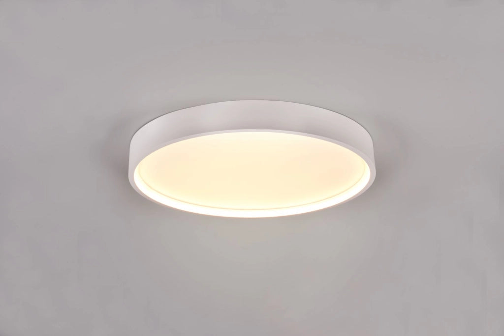 DOHA PLAFONIERA LED 29W 3260lm, 2300+3000+4000K CON BORDO METALLO BIANCO ILLUMINATO E REGOLAZIONE TEMPERATURA DI COLORE LED D. 45CM
