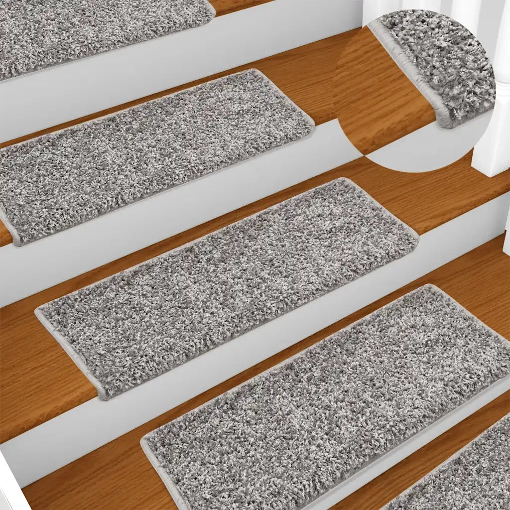 Tappetini per scale 30 pz | Gradini per Scale 65x21x4 cm Grigio Bordo rettangolare
