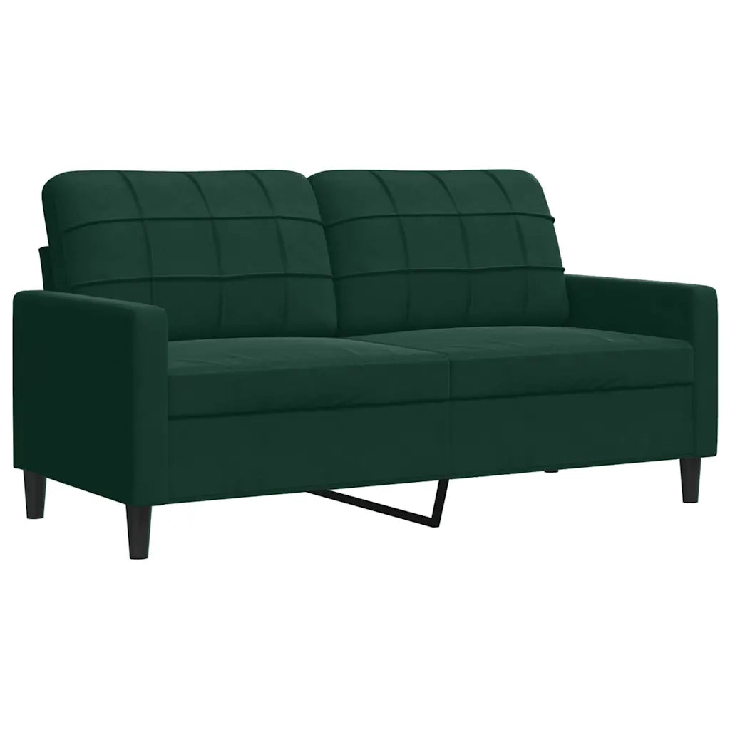 Set di Divani 4 pz con Cuscini e Rinforzi Verde scuro Velluto 3278463