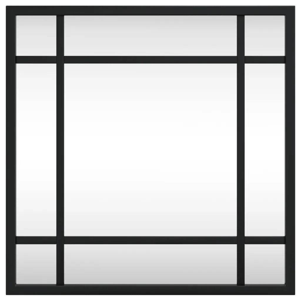 Specchio da Parete Nero 30x30 cm Quadrato in Ferro 358632