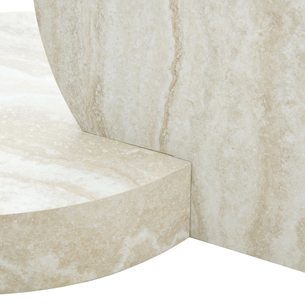 TAVOLINO DA CAFFÈ OVALE 78,5x78,5x24,5 cm GRIGIO CHIARO VETRO E MDF
