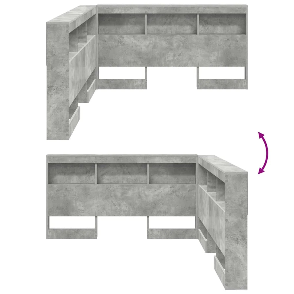Testata contenitore Grigio cemento 150 cm Legno multistrato 3335496