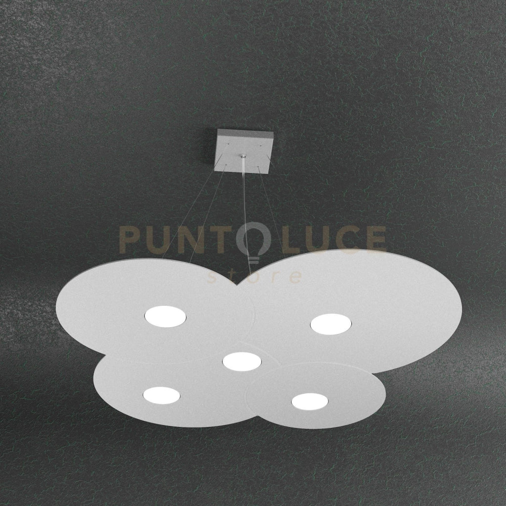CLOUD SOSPENSIONE 5+2 LUCI BIEMISSIONE GRIGIO 1128-S5+2-GR