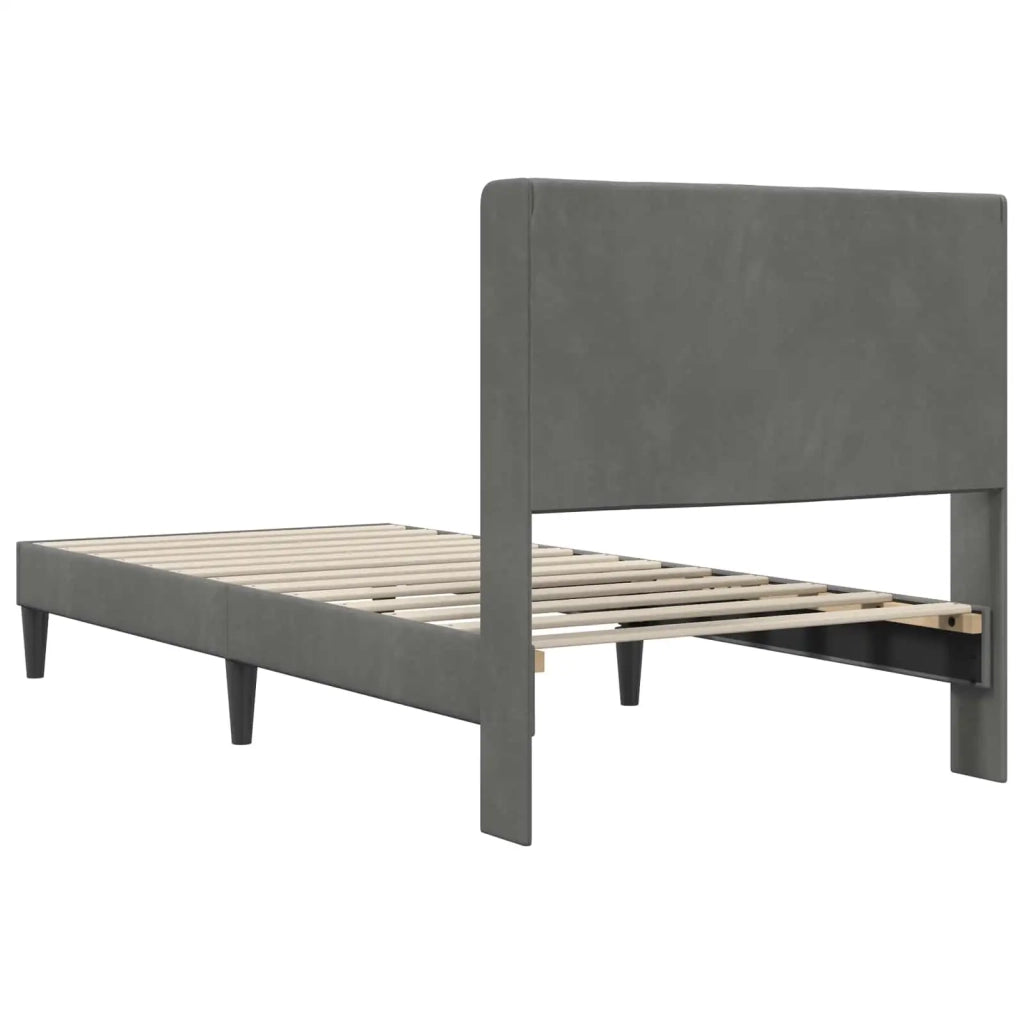 Struttura del letto-Giroletto Grigio Scuro 100 x 200 cm Velluto 373939