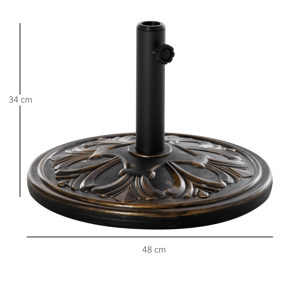 Base per Ombrellone Rotonda in Plastica ¨C Minimal ¨C Bronzo ?48x34 cm