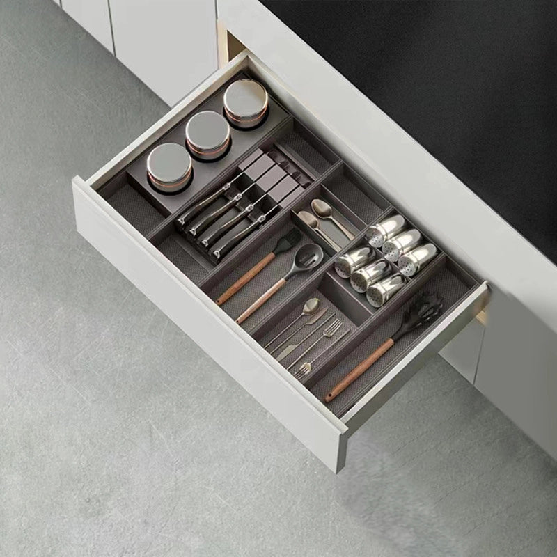 Portapiatti per cassetto Orderbox, 120x470 mm, Alluminio e Tecnoplastica, Grigio antracite