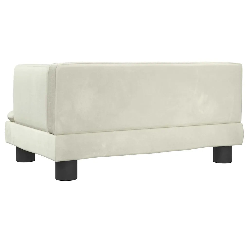 Divano per Bambini-Sofa-Divanetto Crema 60x40x30 cm in Velluto