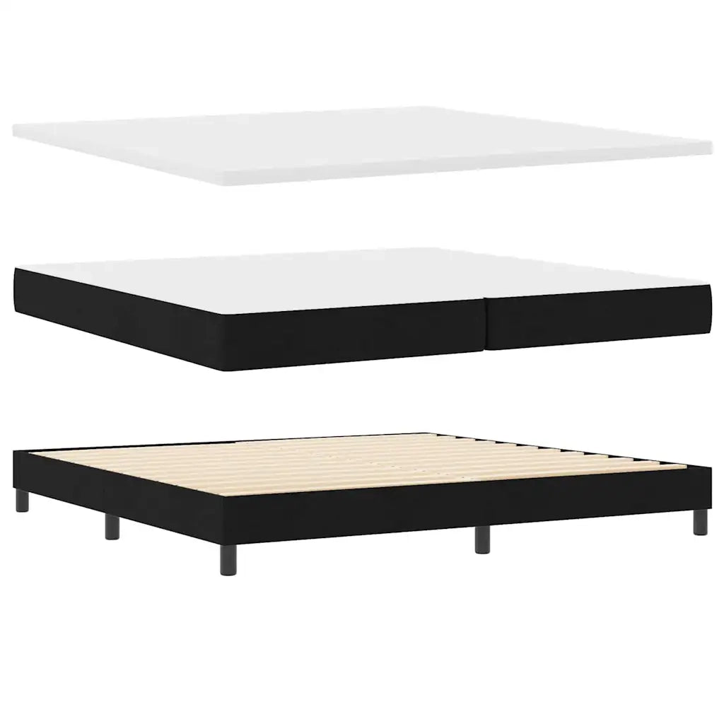 Letto a molle con testiera Nero 200 x 200 cm Tessuto 3341190