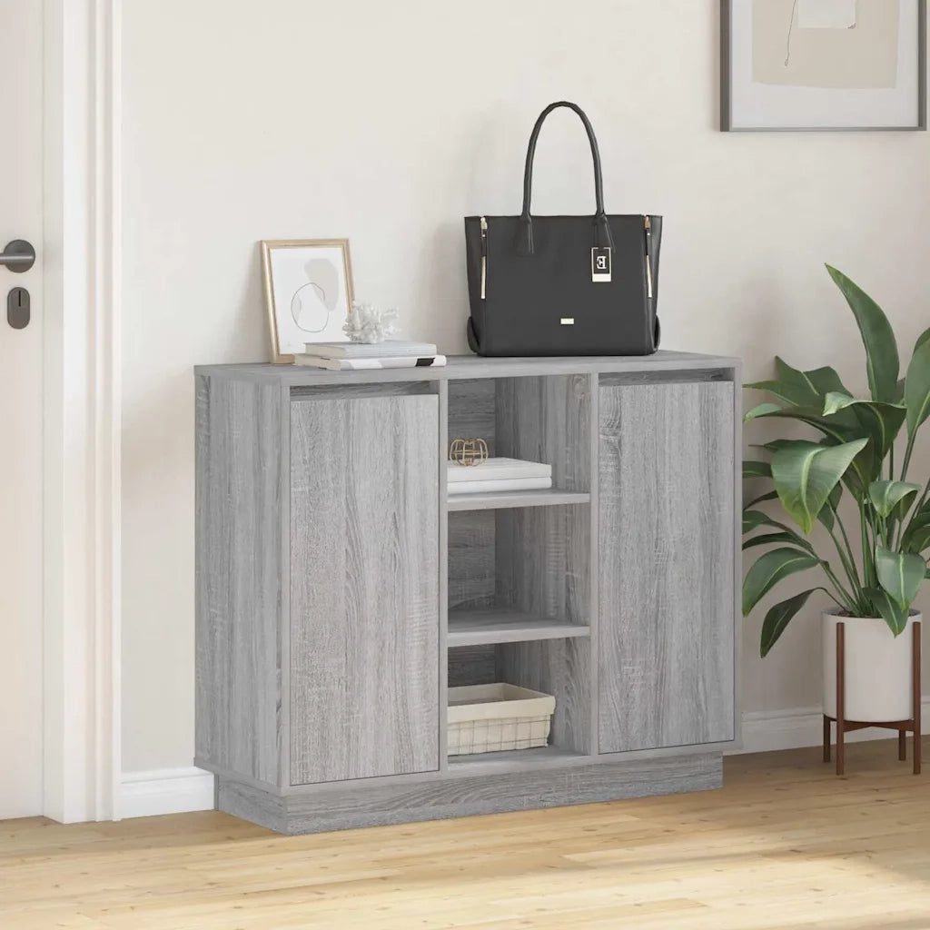 Madia LED Grigio Sonoma 90 x 32 x 75 cm Legno multistrato 869687